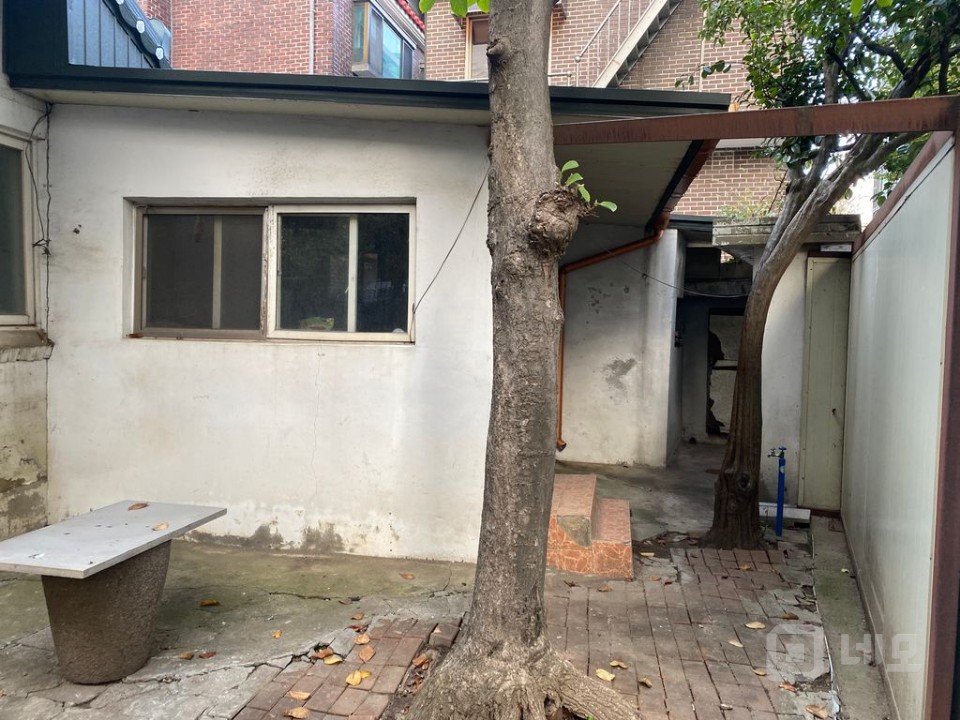 마당에 나무가 있는 단독주택형 상가입니다. 매물의 2번째 사진