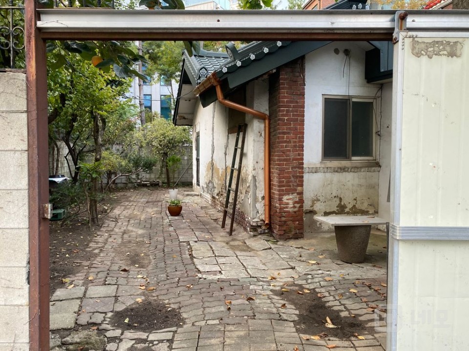 마당에 나무가 있는 단독주택형 상가입니다. 매물의 7번째 사진